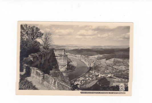 Ansichtskarte Festung Königstein / Königsnase mit Stadt Königstein