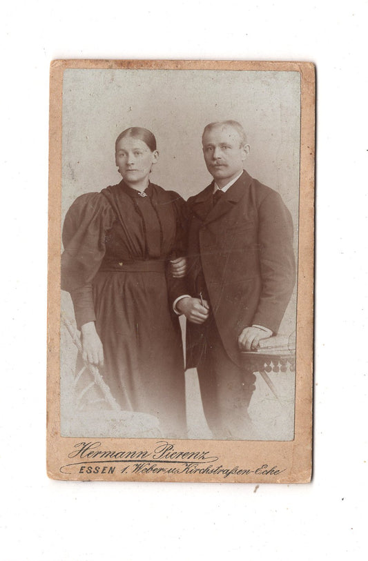 Fotografie Feines Paar - Essen an der Ruhr 1890er / CDV L1-38