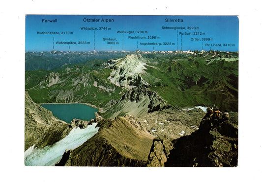 Ansichtskarte Panorama vom Gipfel der Schesaplana / Österreich