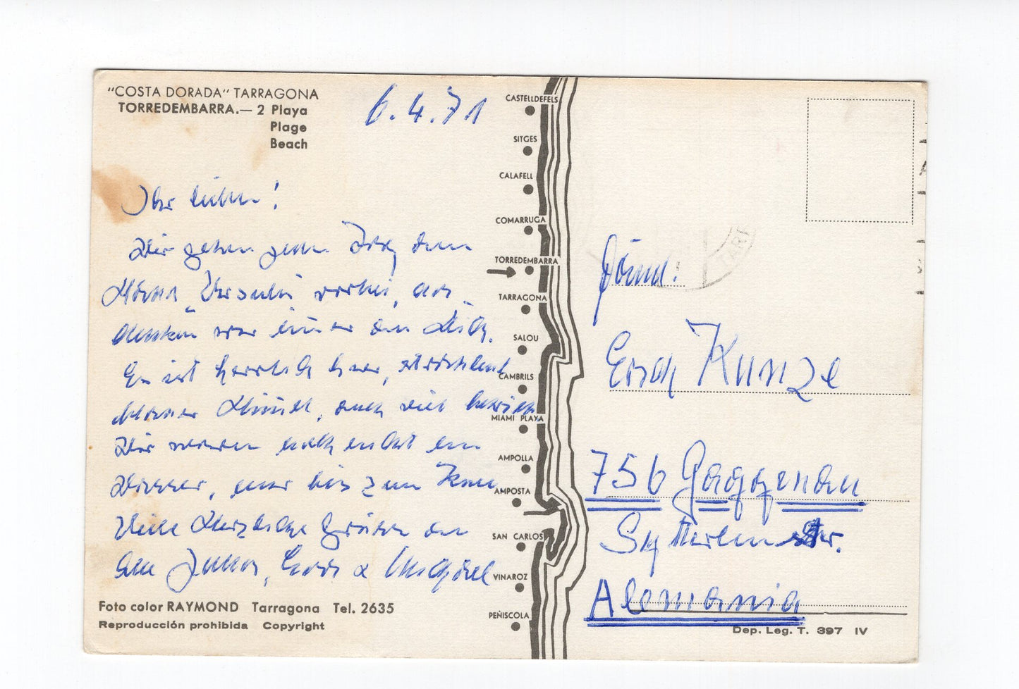 Ansichtskarte Torredembarra / Costa Dorada / Spanien