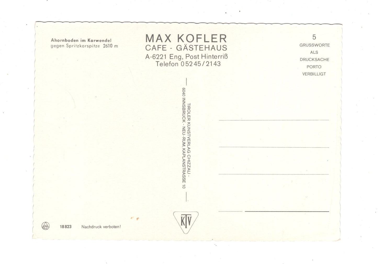 Ansichtskarte Ahornboden im Karwendel / Tirol / Österreich