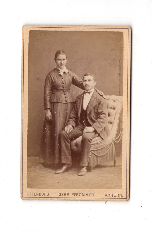 Fotografie Feines Paar - Offenburg & Achern 1870er / CDV L1-38