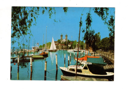 Ansichtskarte Friedrichshafen am Bodensee / Yachthafen - Schlosskirche / K1-53