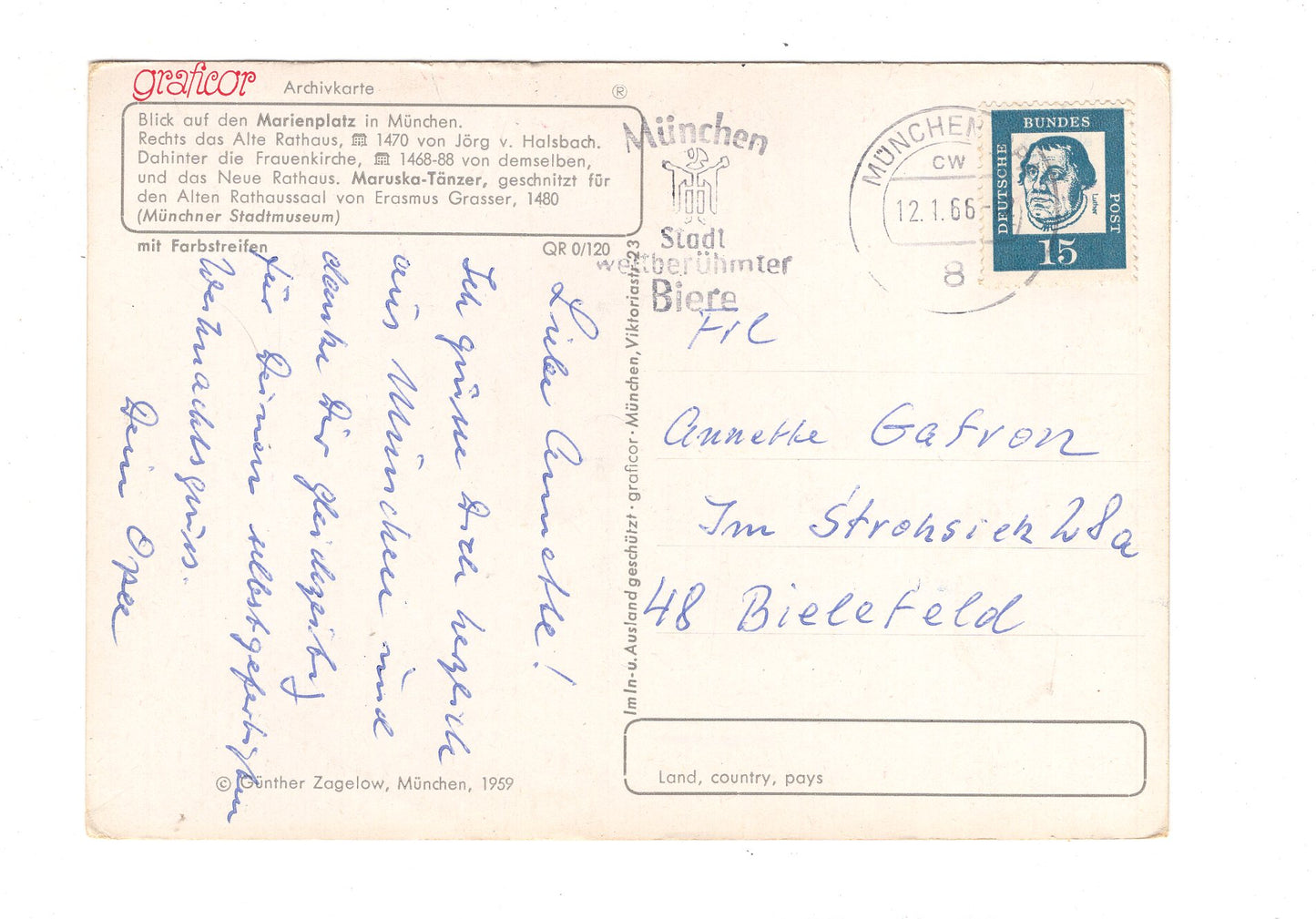 Ansichtskarte München / Blick auf den Marienplatz / G1-53