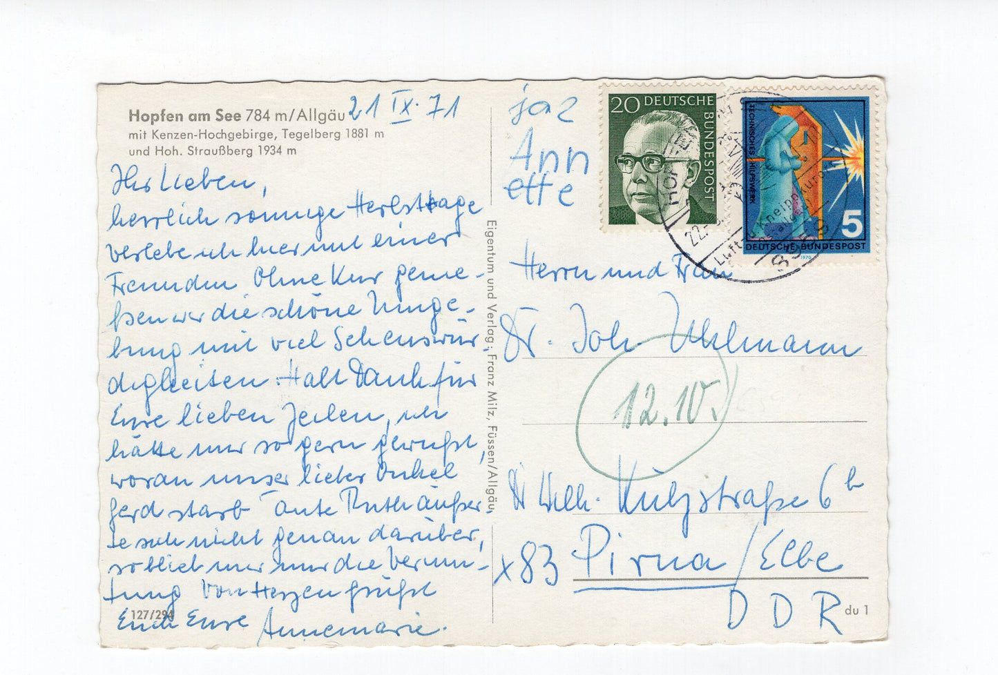 Ansichtskarte Hopfen am See / Allgäu