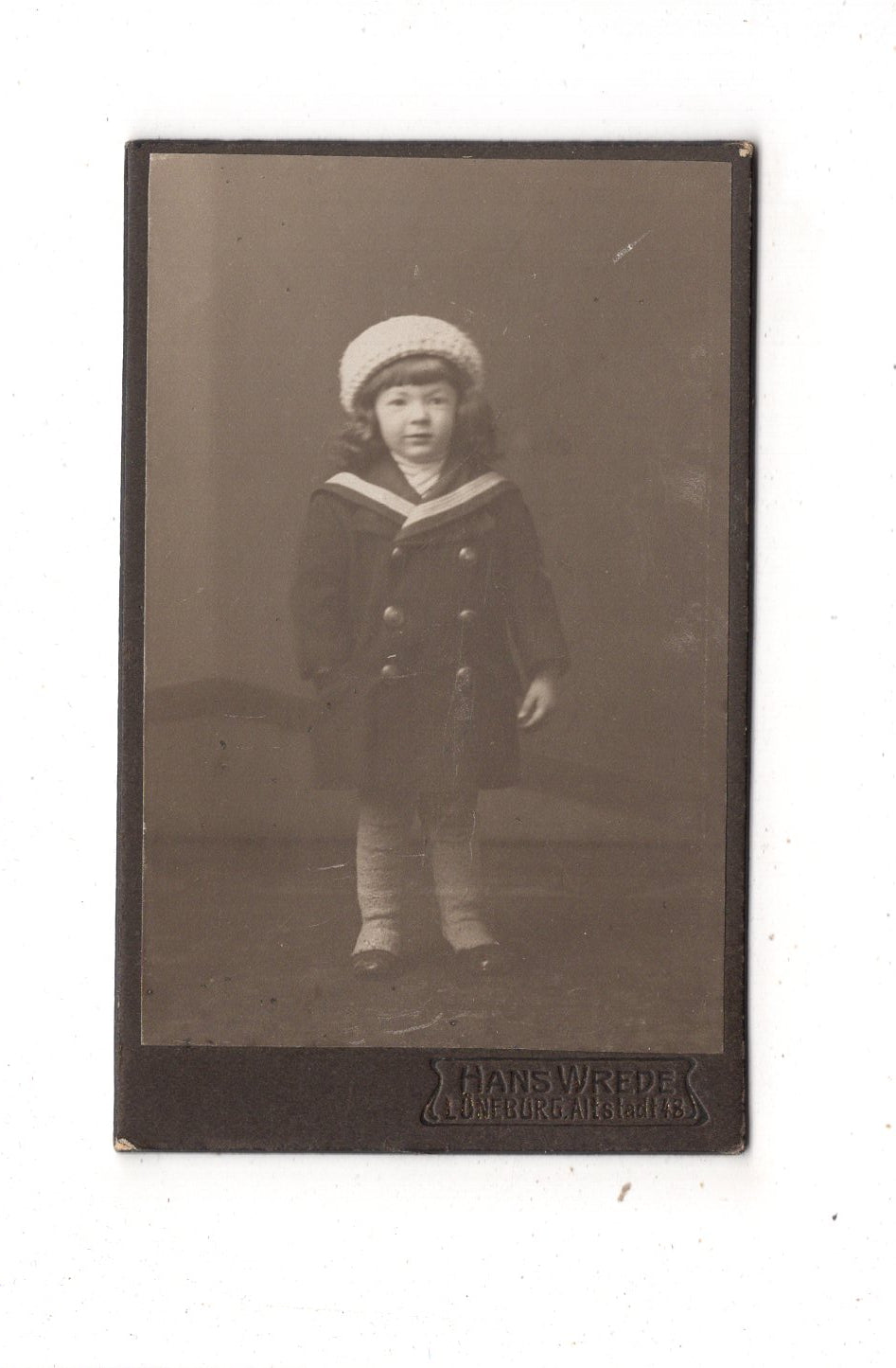 Fotografie Niedlicher kleiner Junge - Lüneburg 1910er / CDV M1-20