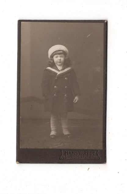 Fotografie Niedlicher kleiner Junge - Lüneburg 1910er / CDV M1-20