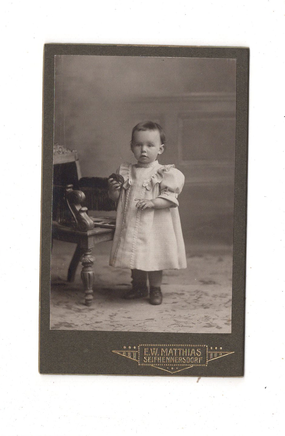 Fotografie Niedlicher kleiner Junge - Seifhennersdorf 1900er / CDV M1-20