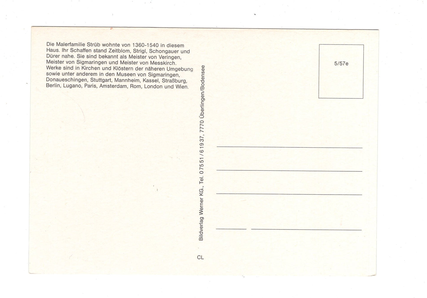 Ansichtskarte Strübinghaus - Veringenstadt / H1-66