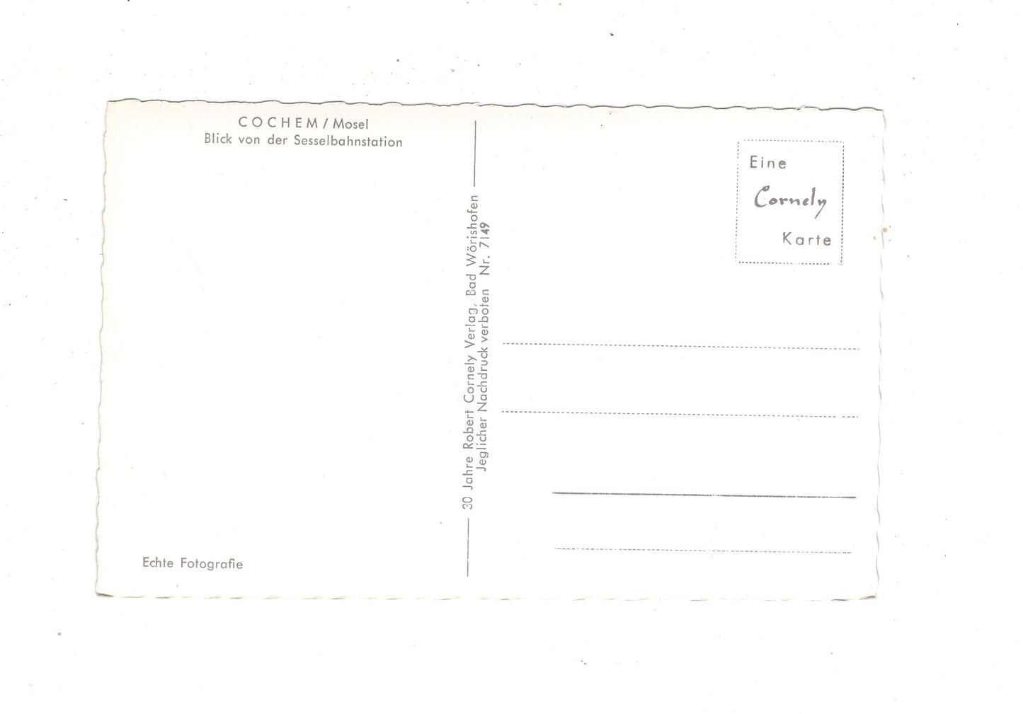 Ansichtskarte Cochem an der Mosel / Blick von der Sesselbahnstation / M1-58