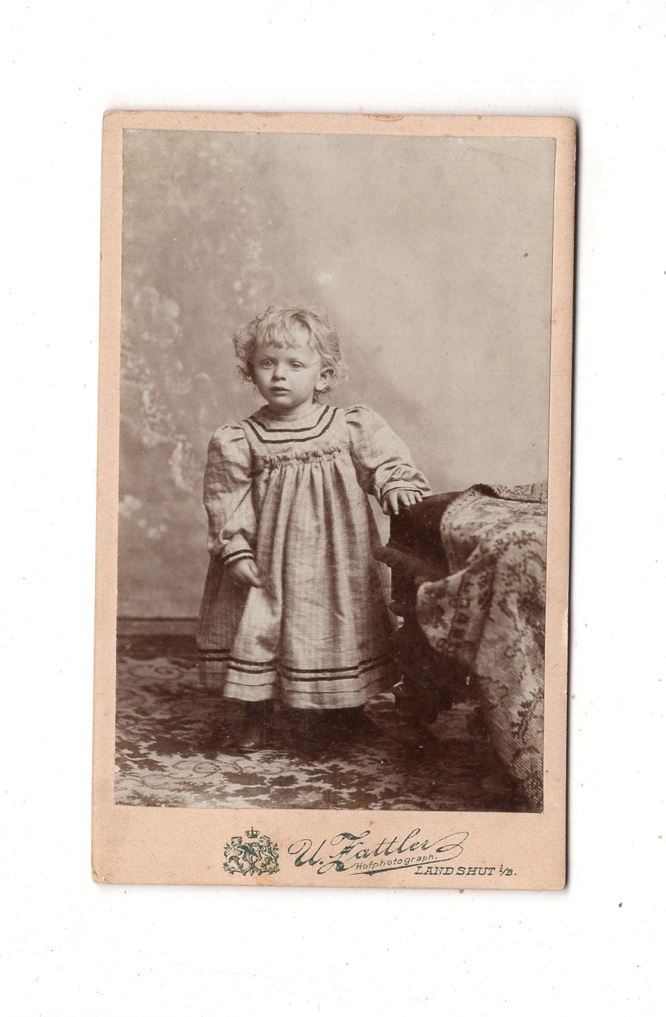 Fotografie Niedlicher kleiner Junge - Landshut 1890er / CDV M1-20