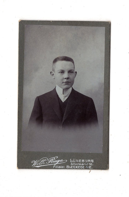 Fotografie Feiner Junge - Lüneburg / Bleckede 1900er / CDV N1-03