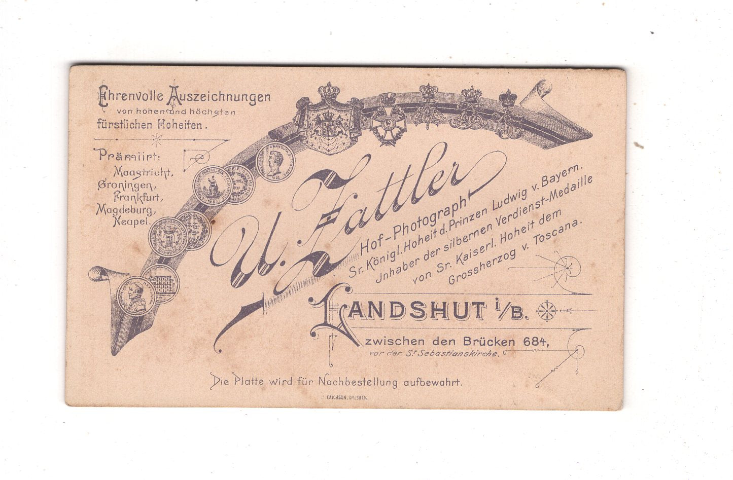 Fotografie Niedlicher kleiner Junge - Landshut 1890er / CDV M1-20
