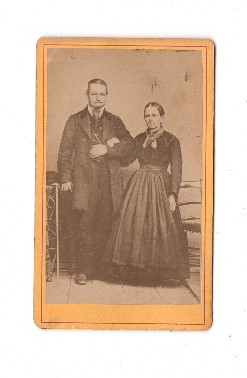 Fotografie Feines Paar - Feldkirchen / Oberkärnten 1860er / CDV L1-38