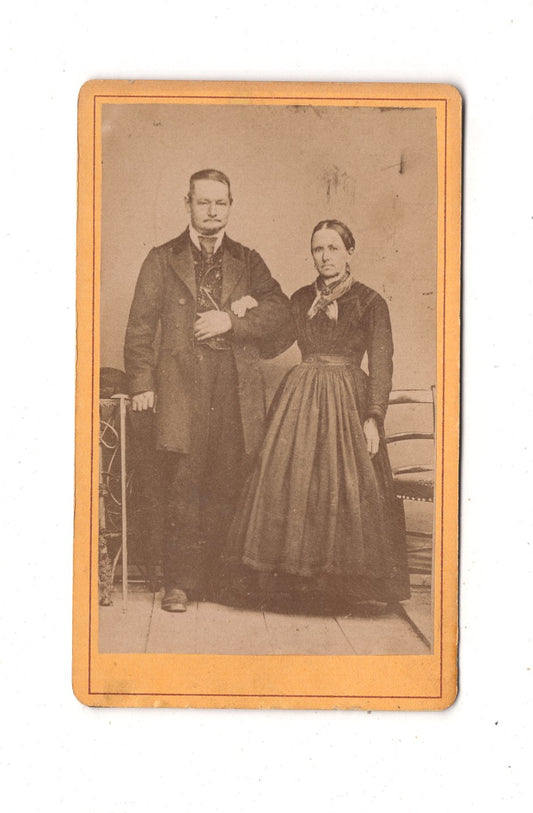 Fotografie Feines Paar - Feldkirchen / Oberkärnten 1860er / CDV L1-38