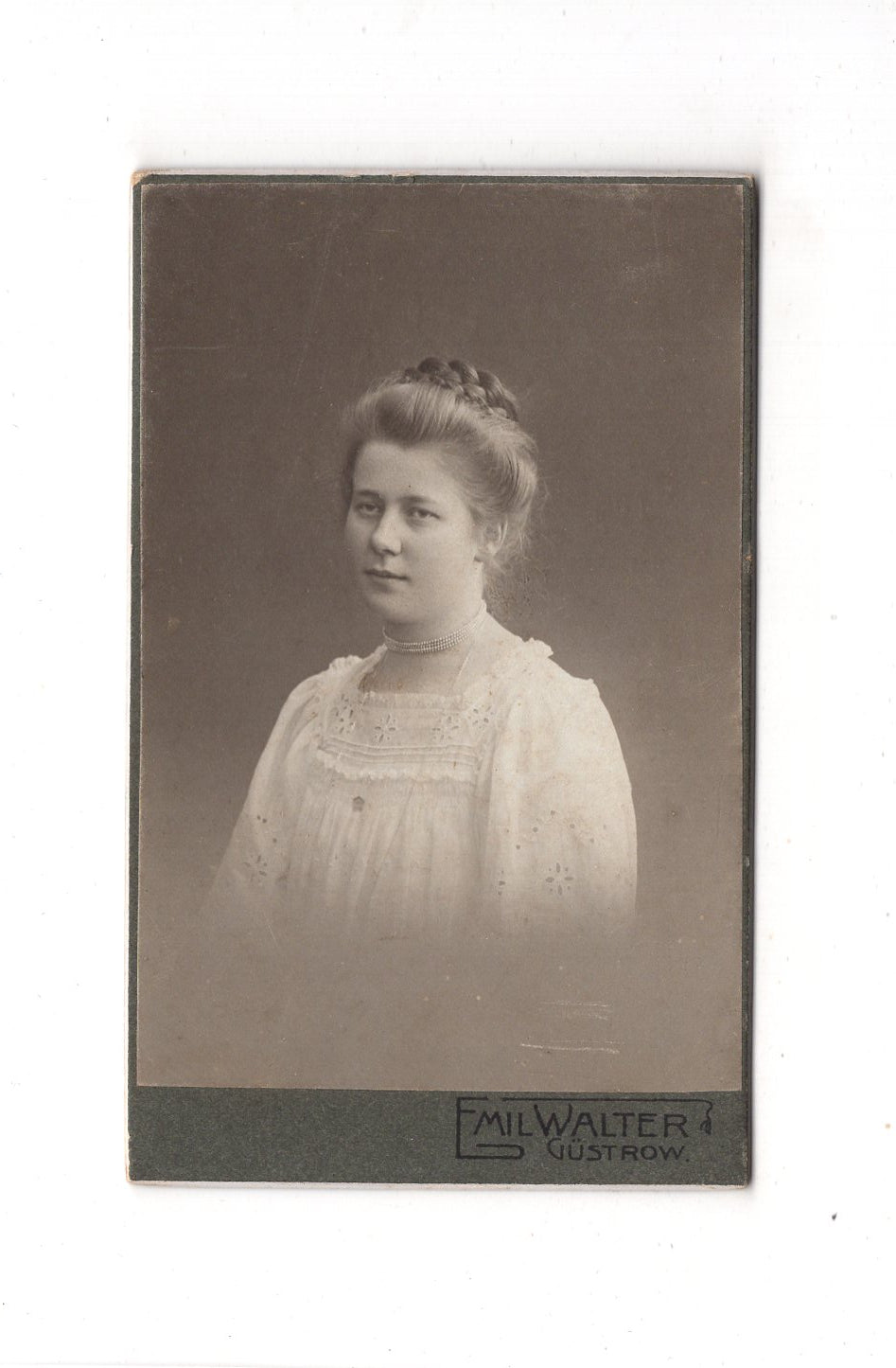Fotografie Damenportrait - Güstrow 1909 / CDV C1-17