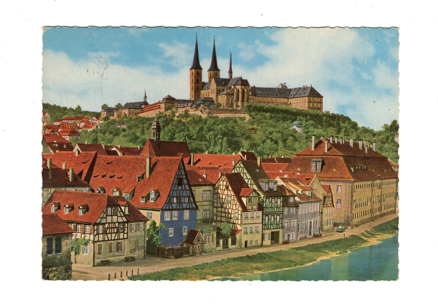 Ansichtskarte Bamberg / Oberfranken / Michelsberg mit Regnitz