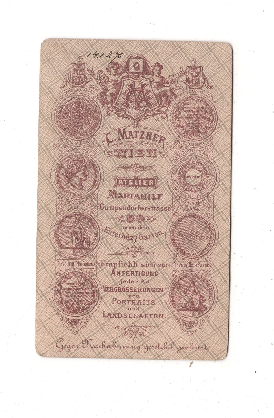 Fotografie Feiner Junge - Wien 1870er / CDV N1-03
