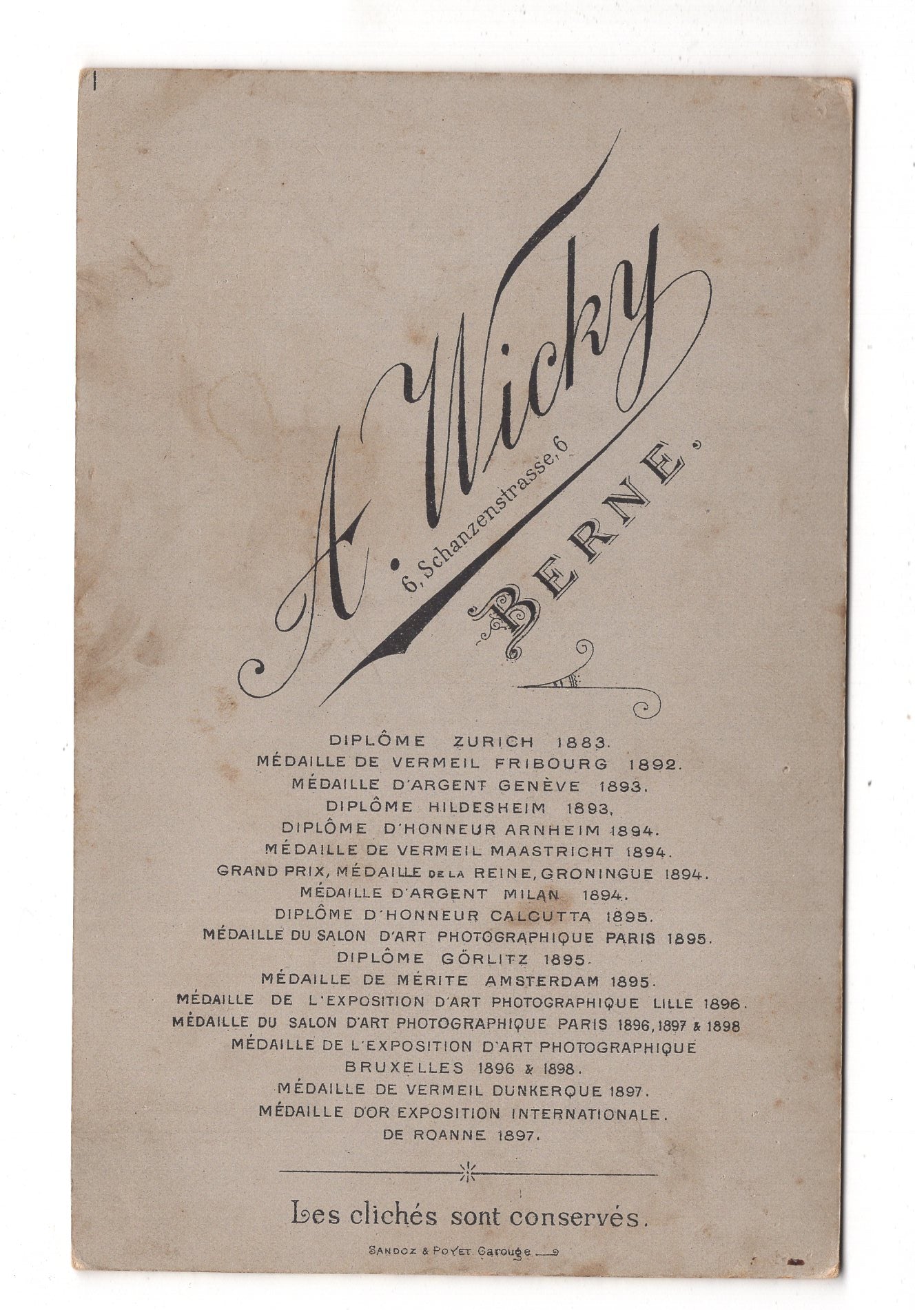 Fotografie Feines Paar - Berne Bern 1890er / CAB X-28