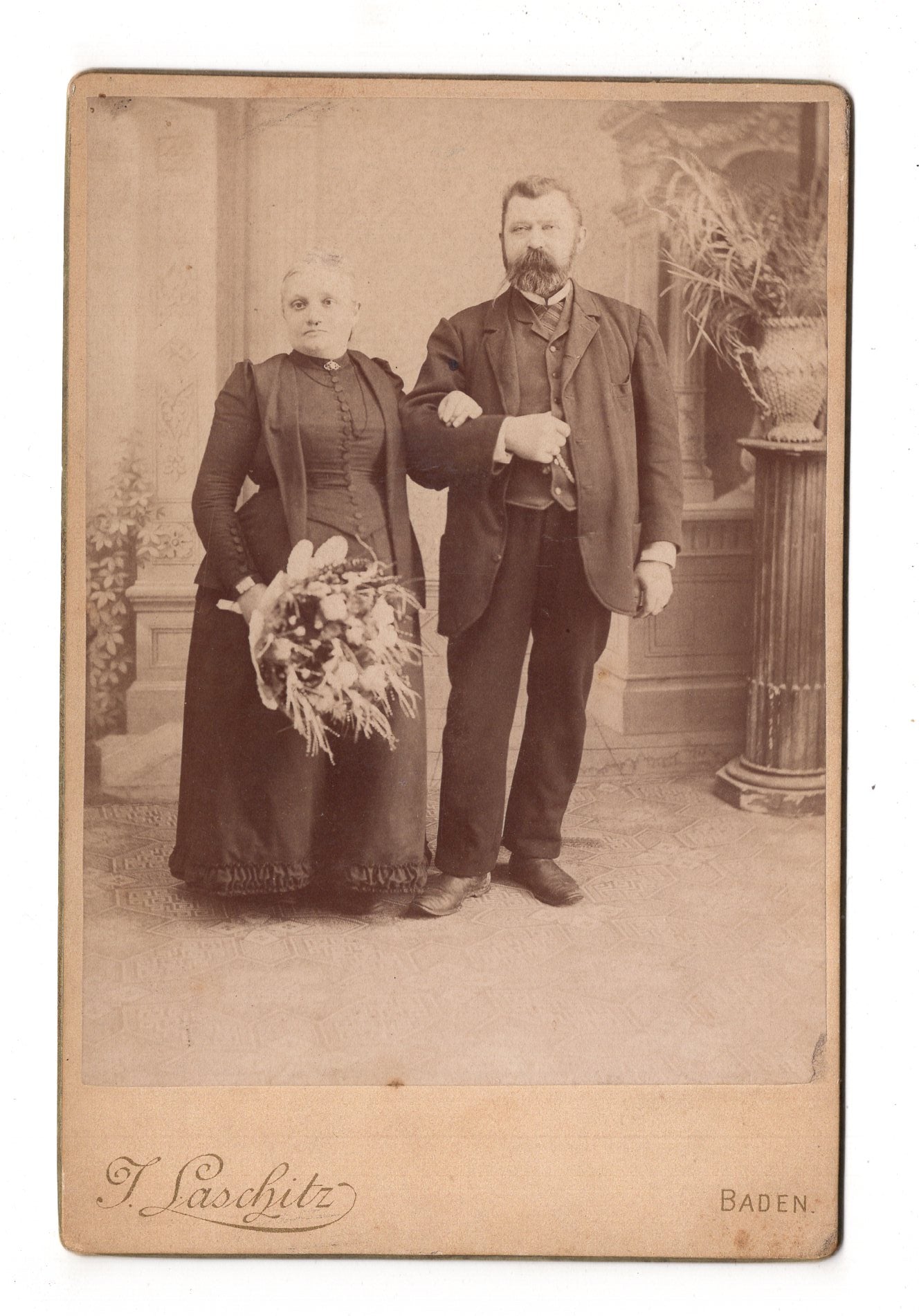 Fotografie Feines Paar - Baden bei Wien 1880er / CAB X-28