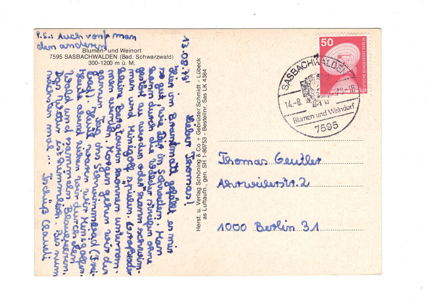 Ansichtskarte Sasbachwalden / Badischer Schwarzwald / G1-70