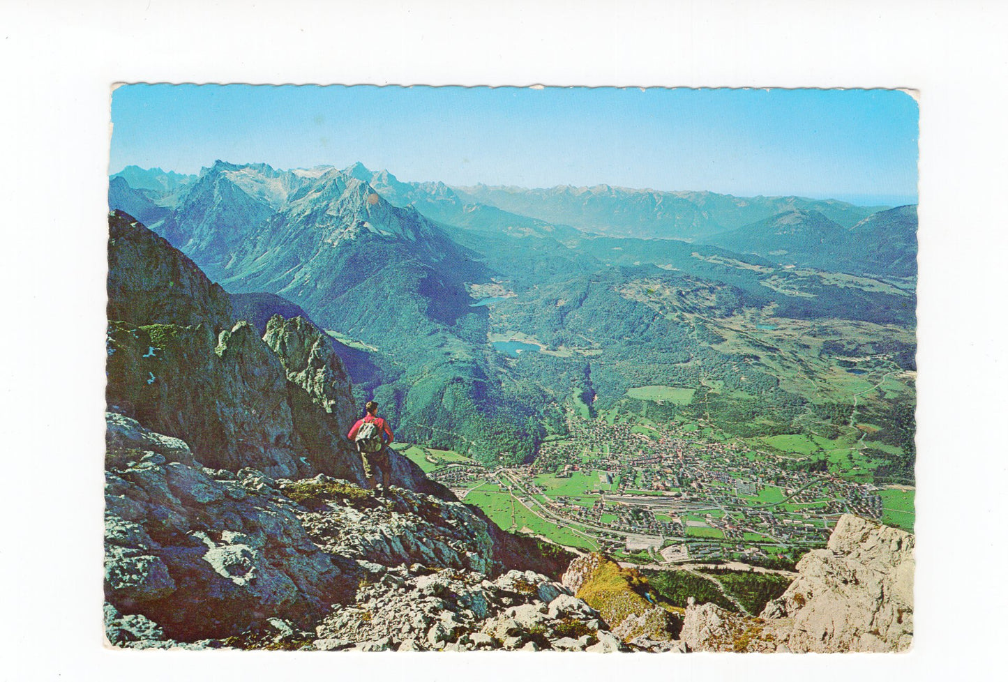 Ansichtskarte Blick vom Karwendel auf Mittenwald