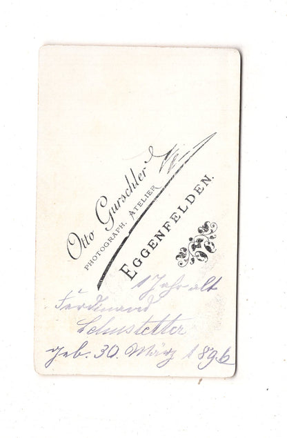 Fotografie Niedlicher kleiner Junge - Eggenfelden um 1897 / CDV M1-20