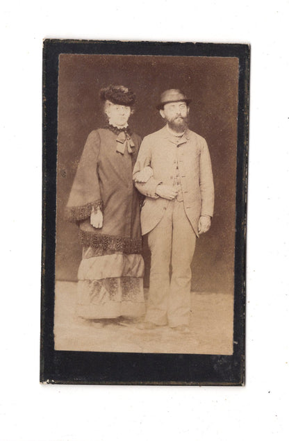 Fotografie Feines Paar - unbekannter Ort 1870er / CDV L1-38