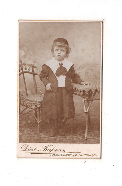 Fotografie Niedlicher kleiner Junge - Delmenhorst / Wildeshausen 1890er / CDV M1-20