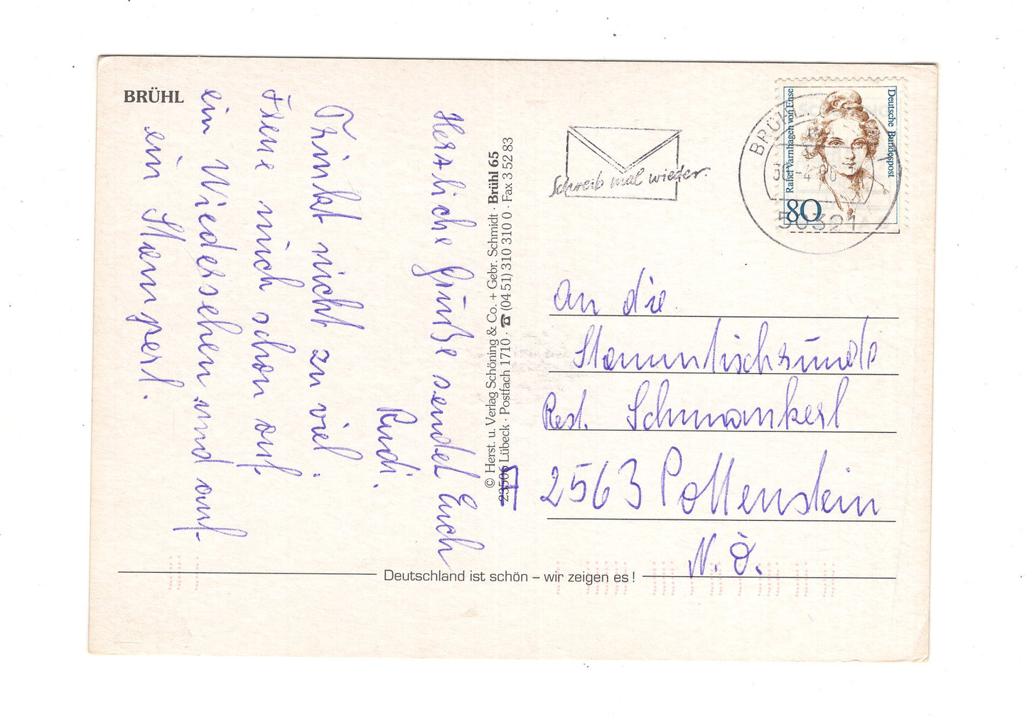 Ansichtskarte Brühl / Kölnstraße / Rathaus +++