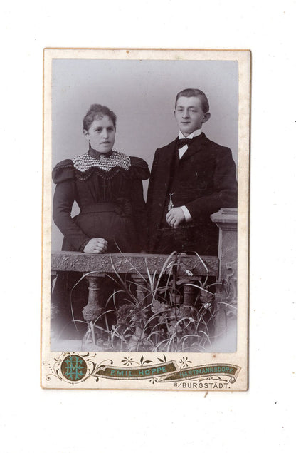 Fotografie Feines Paar - Hartmannsdorf 1890er / CDV L1-38