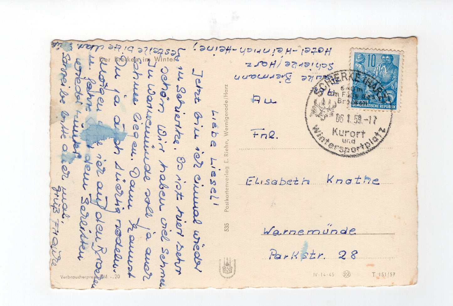 Ansichtskarte Der Brocken im Winter