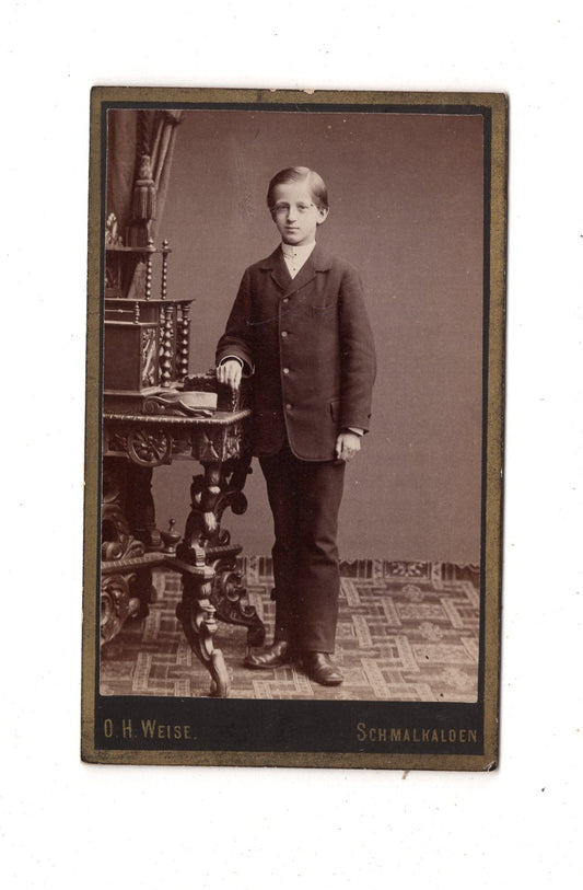 Fotografie Feiner Junge -  Schmalkalden 1880er / CDV N1-03