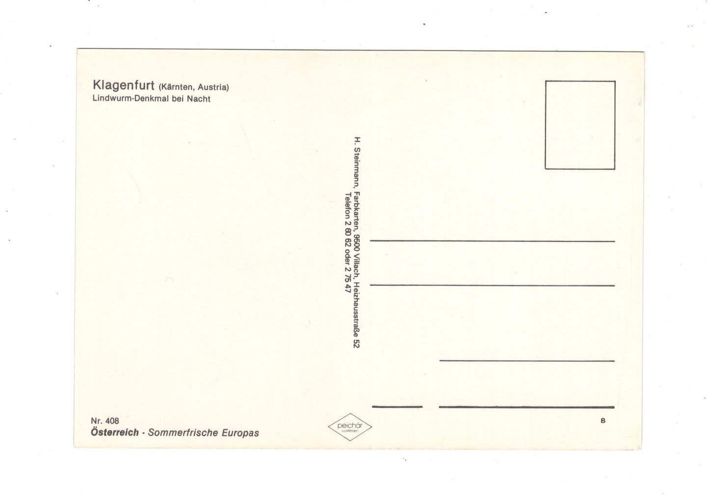 Ansichtskarte Klagenfurt / Lindwurm-Denkmal / Kärnten / Österreich