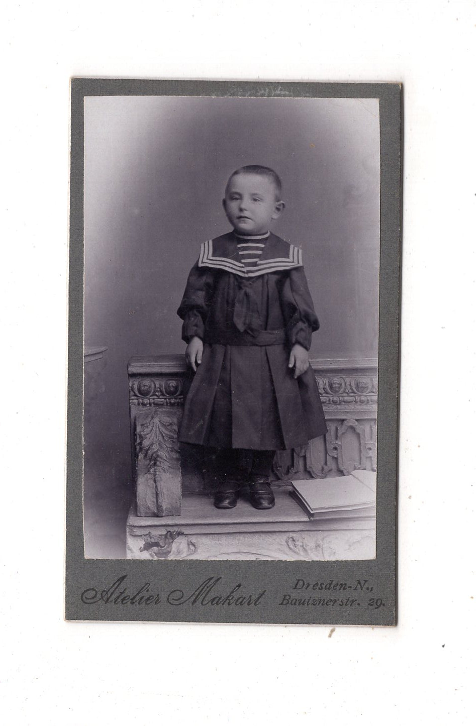 Fotografie Niedlicher kleiner Junge - Dresden 1900er / CDV M1-20