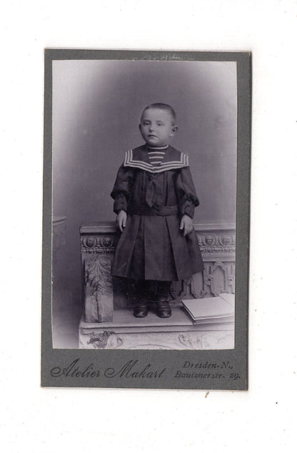 Fotografie Niedlicher kleiner Junge - Dresden 1900er / CDV M1-20