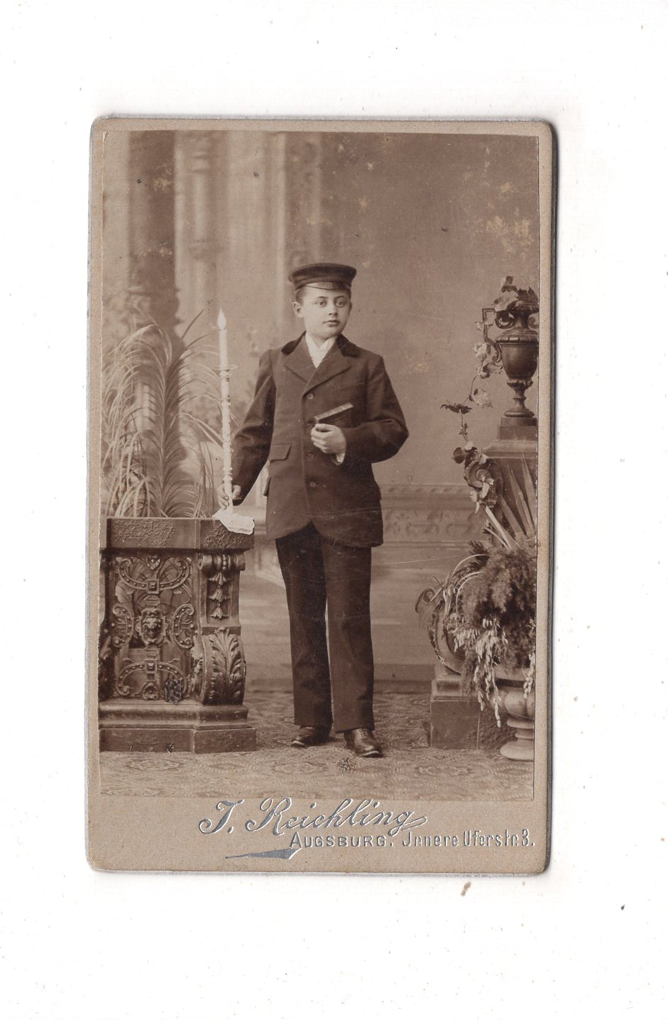 Fotografie Feiner Junge -  Augsburg 1890er / CDV N1-03