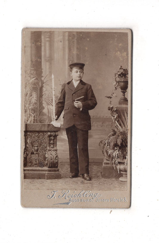 Fotografie Feiner Junge -  Augsburg 1890er / CDV N1-03