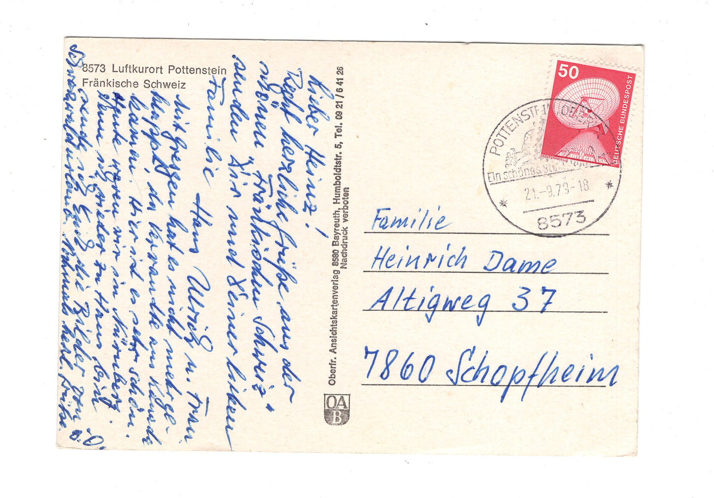 Ansichtskarte Pottenstein / Fränkische Schweiz / H1-67