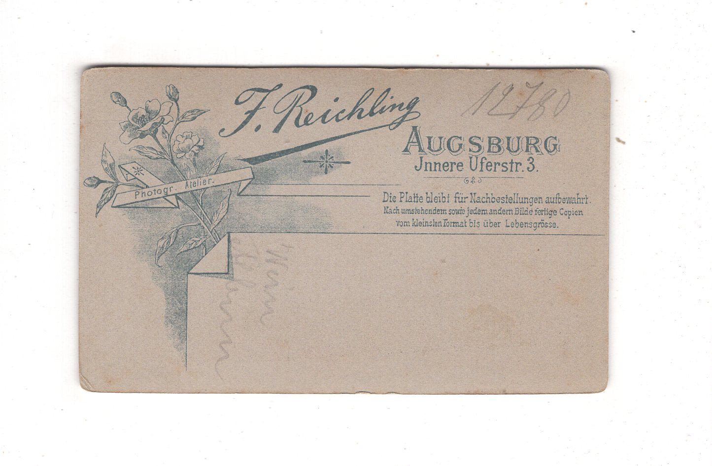 Fotografie Feiner Junge -  Augsburg 1890er / CDV N1-03