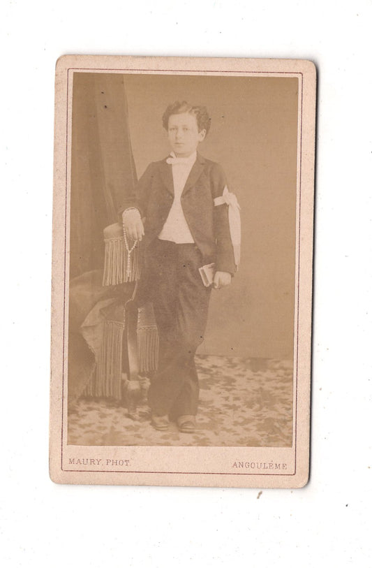 Fotografie Feiner Junge -  Angouleme 1880er / CDV N1-03