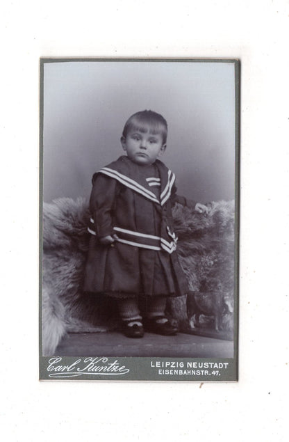 Fotografie Niedlicher kleiner Junge - Leipzig-Neustadt 1900er / CDV M1-20