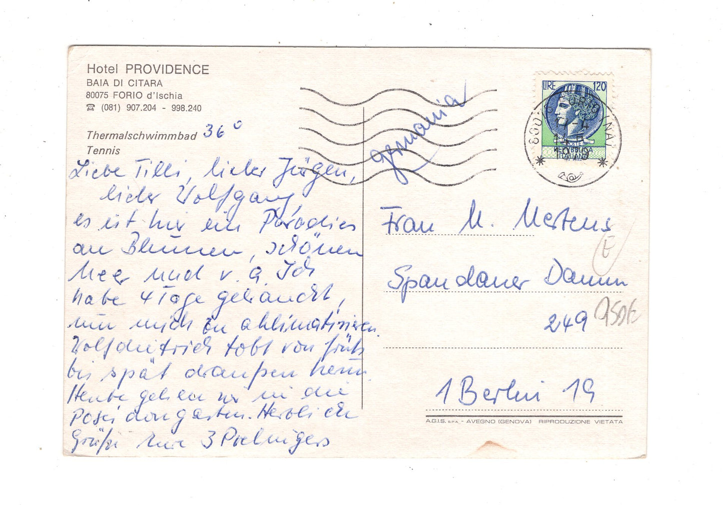 Ansichtskarte Hotel Providence / Forio d´Ischia / Italien / N1-60