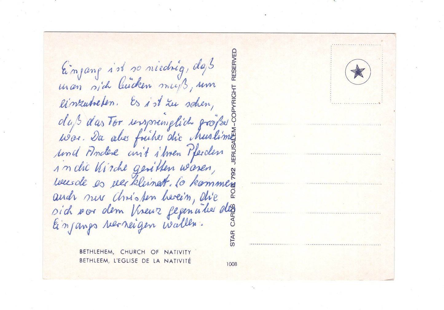 Ansichtskarte Church of Nativity / Bethlehem / Israel