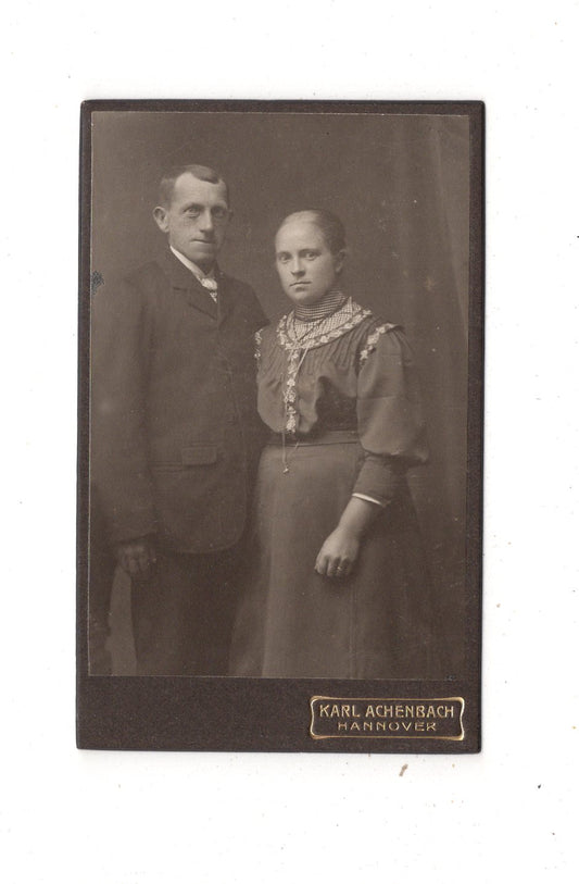 Fotografie Feines Paar - Hannover um 1910 / CDV L1-38