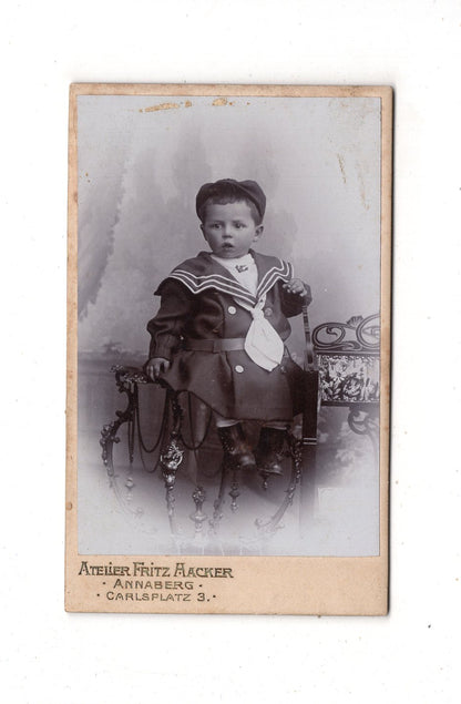 Fotografie Niedlicher kleiner Junge - Annaberg 1890er / CDV M1-20