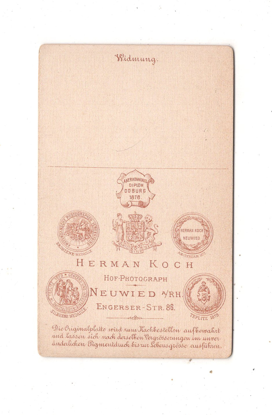 Fotografie Feine Dame - Neuwied um 1880