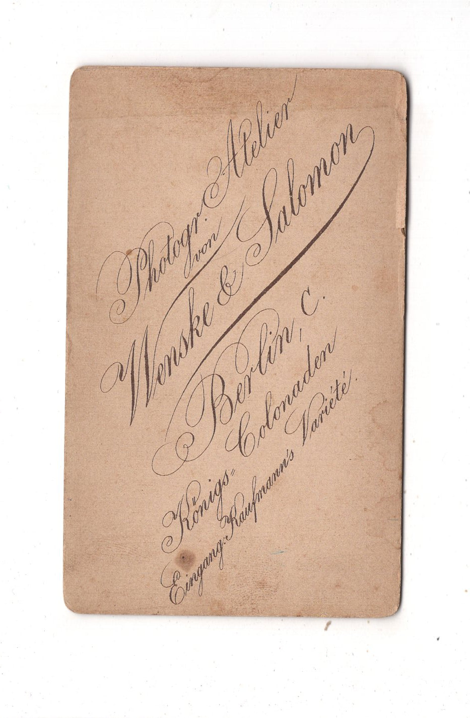 Fotografie Feiner Junge -  Berlin 1880er / CDV N1-03