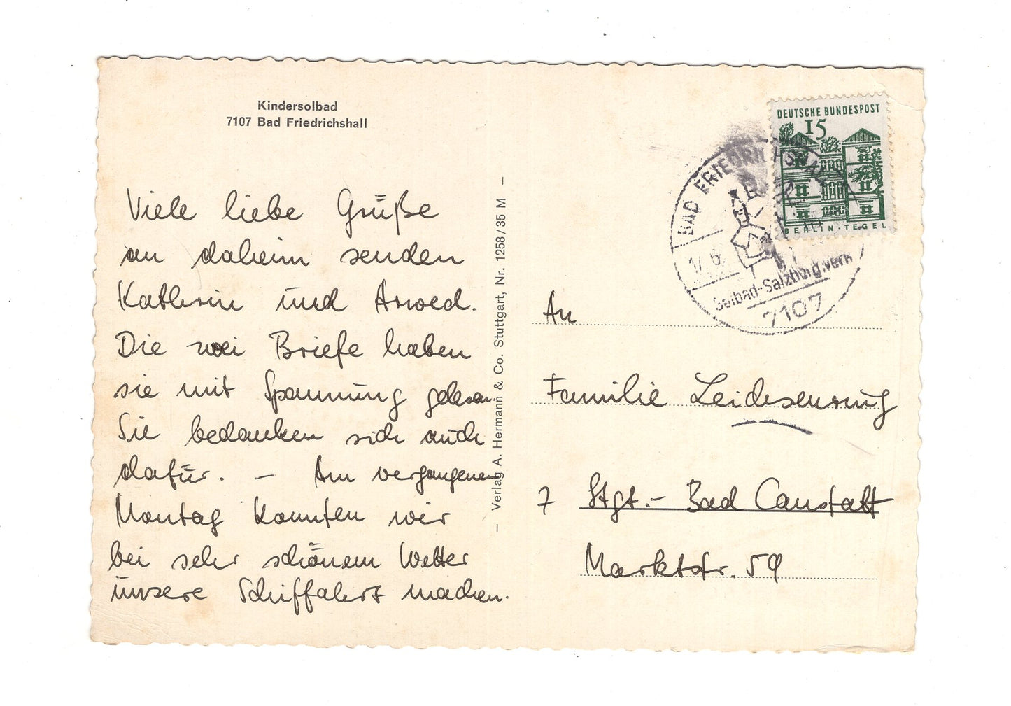Ansichtskarte Kindersolbad Bad Friedrichshall