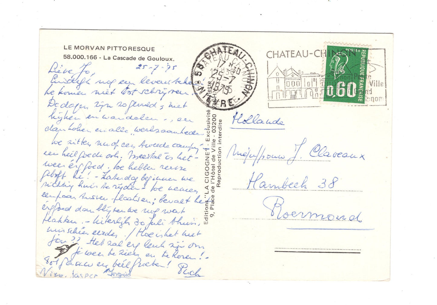 Ansichtskarte La Cascade de Gouloux / Frankreich